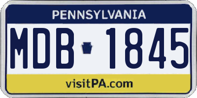 PA license plate MDB1845