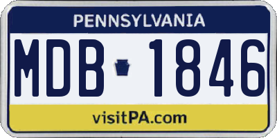 PA license plate MDB1846