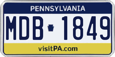 PA license plate MDB1849