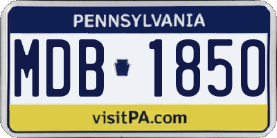 PA license plate MDB1850
