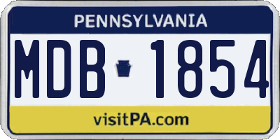 PA license plate MDB1854