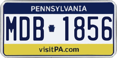 PA license plate MDB1856