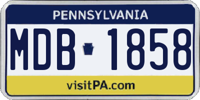 PA license plate MDB1858