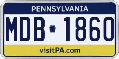 PA license plate MDB1860