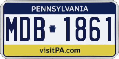 PA license plate MDB1861