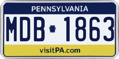 PA license plate MDB1863