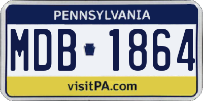 PA license plate MDB1864