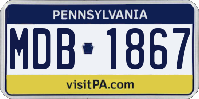 PA license plate MDB1867