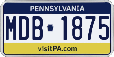 PA license plate MDB1875