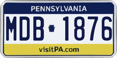 PA license plate MDB1876