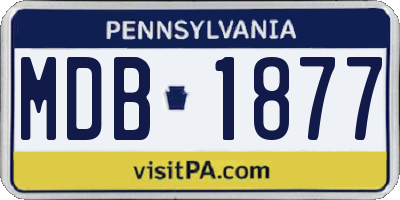 PA license plate MDB1877
