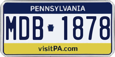 PA license plate MDB1878