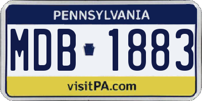 PA license plate MDB1883