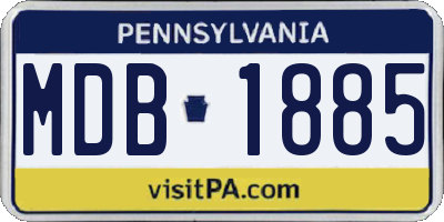 PA license plate MDB1885