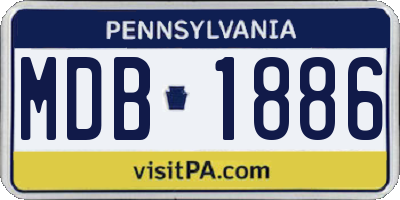 PA license plate MDB1886