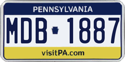 PA license plate MDB1887