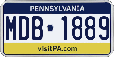 PA license plate MDB1889
