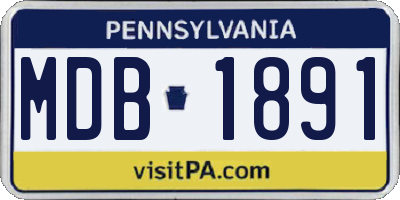PA license plate MDB1891