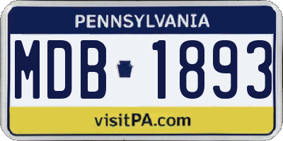 PA license plate MDB1893