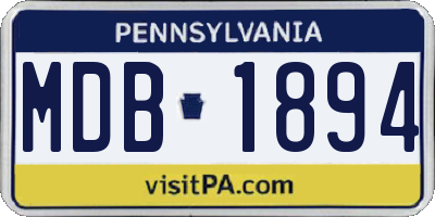 PA license plate MDB1894