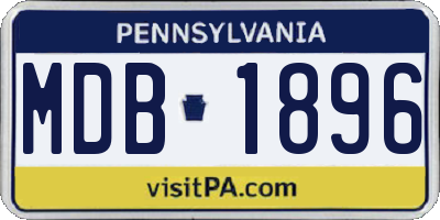 PA license plate MDB1896
