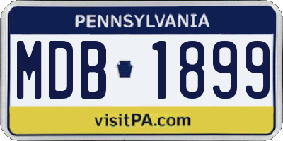 PA license plate MDB1899