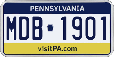 PA license plate MDB1901