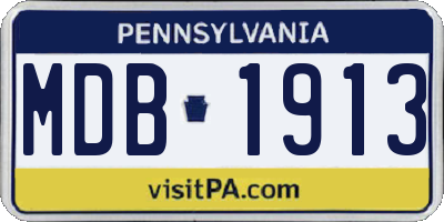 PA license plate MDB1913