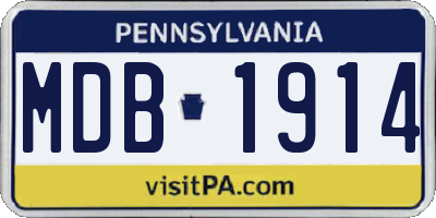 PA license plate MDB1914