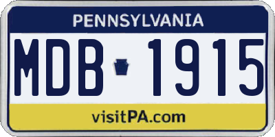 PA license plate MDB1915