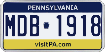 PA license plate MDB1918