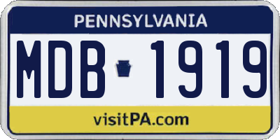 PA license plate MDB1919