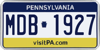 PA license plate MDB1927