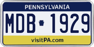 PA license plate MDB1929
