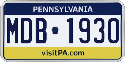 PA license plate MDB1930