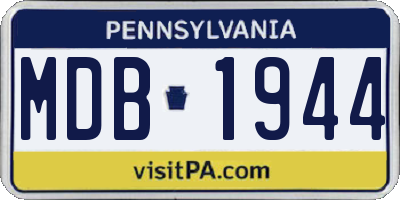 PA license plate MDB1944