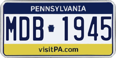PA license plate MDB1945