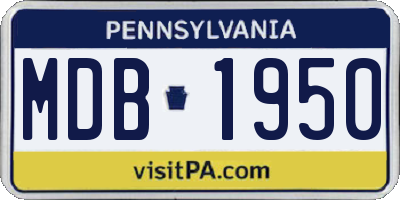 PA license plate MDB1950