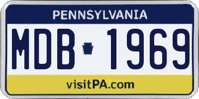 PA license plate MDB1969