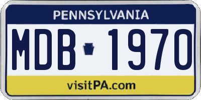 PA license plate MDB1970