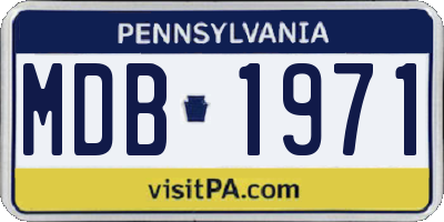 PA license plate MDB1971