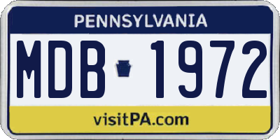 PA license plate MDB1972