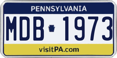 PA license plate MDB1973