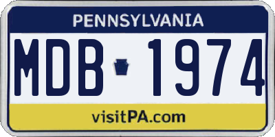 PA license plate MDB1974