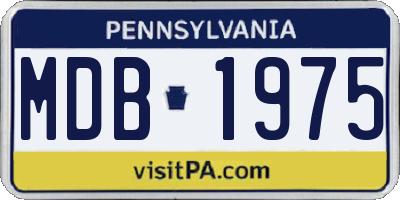 PA license plate MDB1975