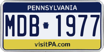 PA license plate MDB1977