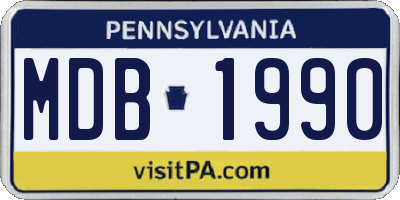 PA license plate MDB1990