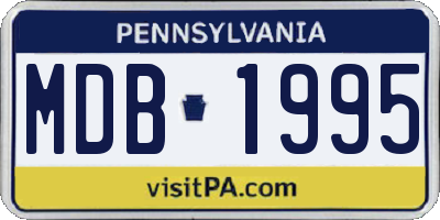 PA license plate MDB1995
