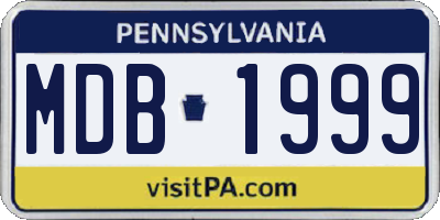 PA license plate MDB1999