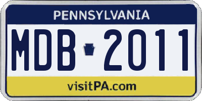 PA license plate MDB2011